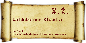 Waldsteiner Klaudia névjegykártya