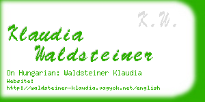 klaudia waldsteiner business card